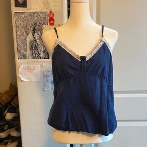 SHEIN Dark Blue Camisole with Lace Detail